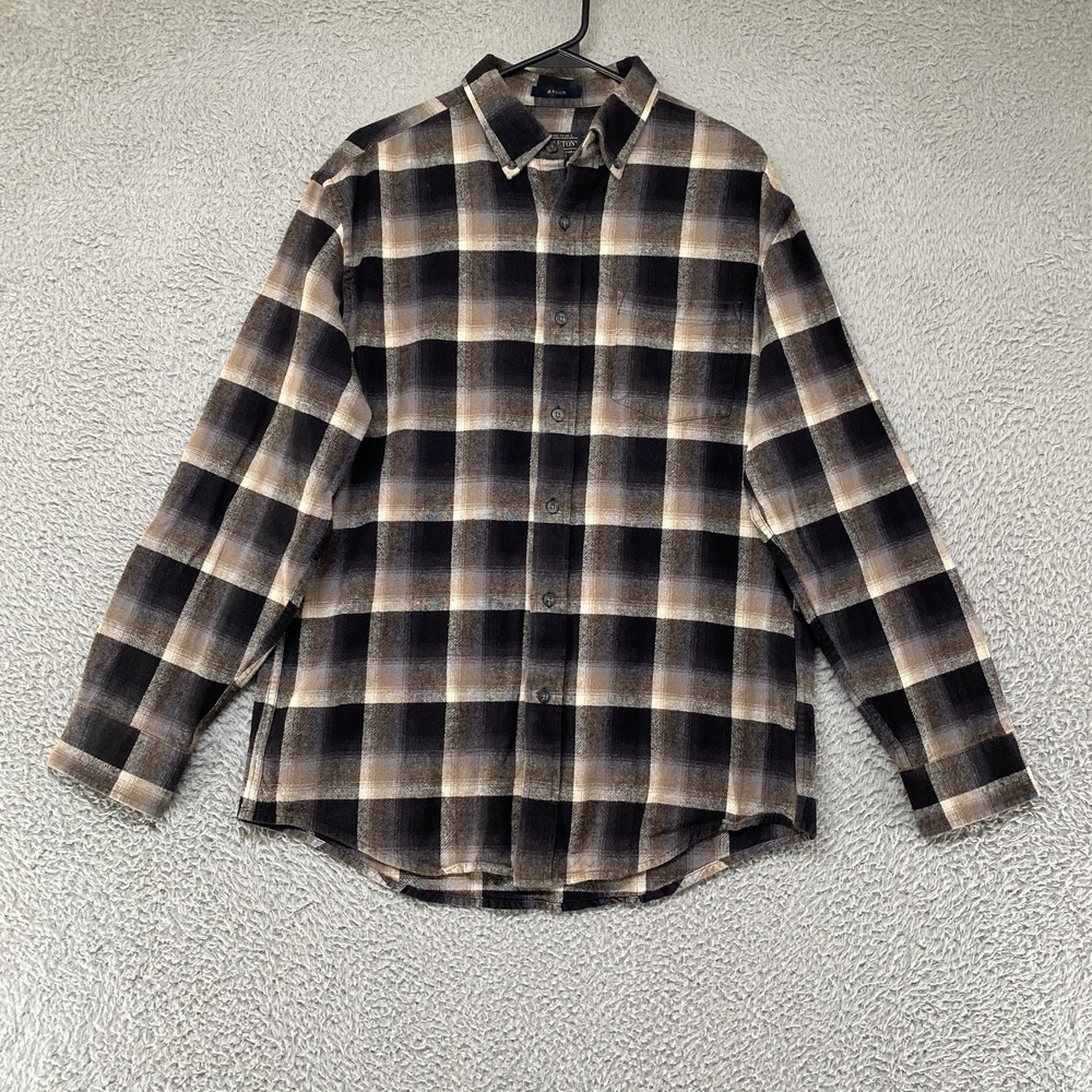 Pendleton Flannel Shirt Mens Medium Mason Plaid Cotton Long Sleeve Button Up